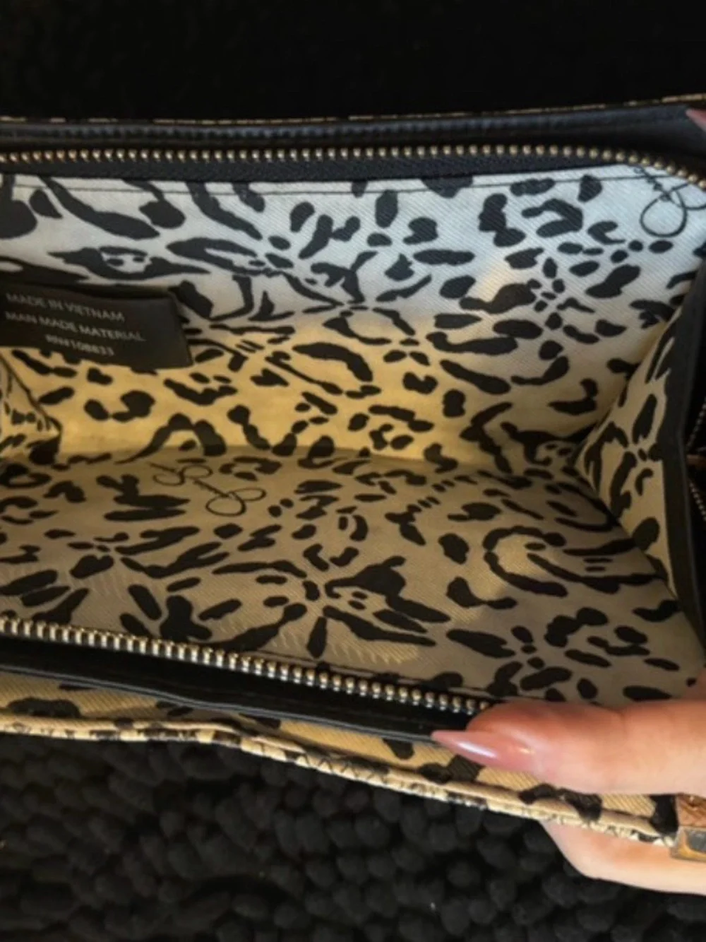 Jessica Simpson Snake-Print Wallet Clutch in Beige and Brown, New without Tags